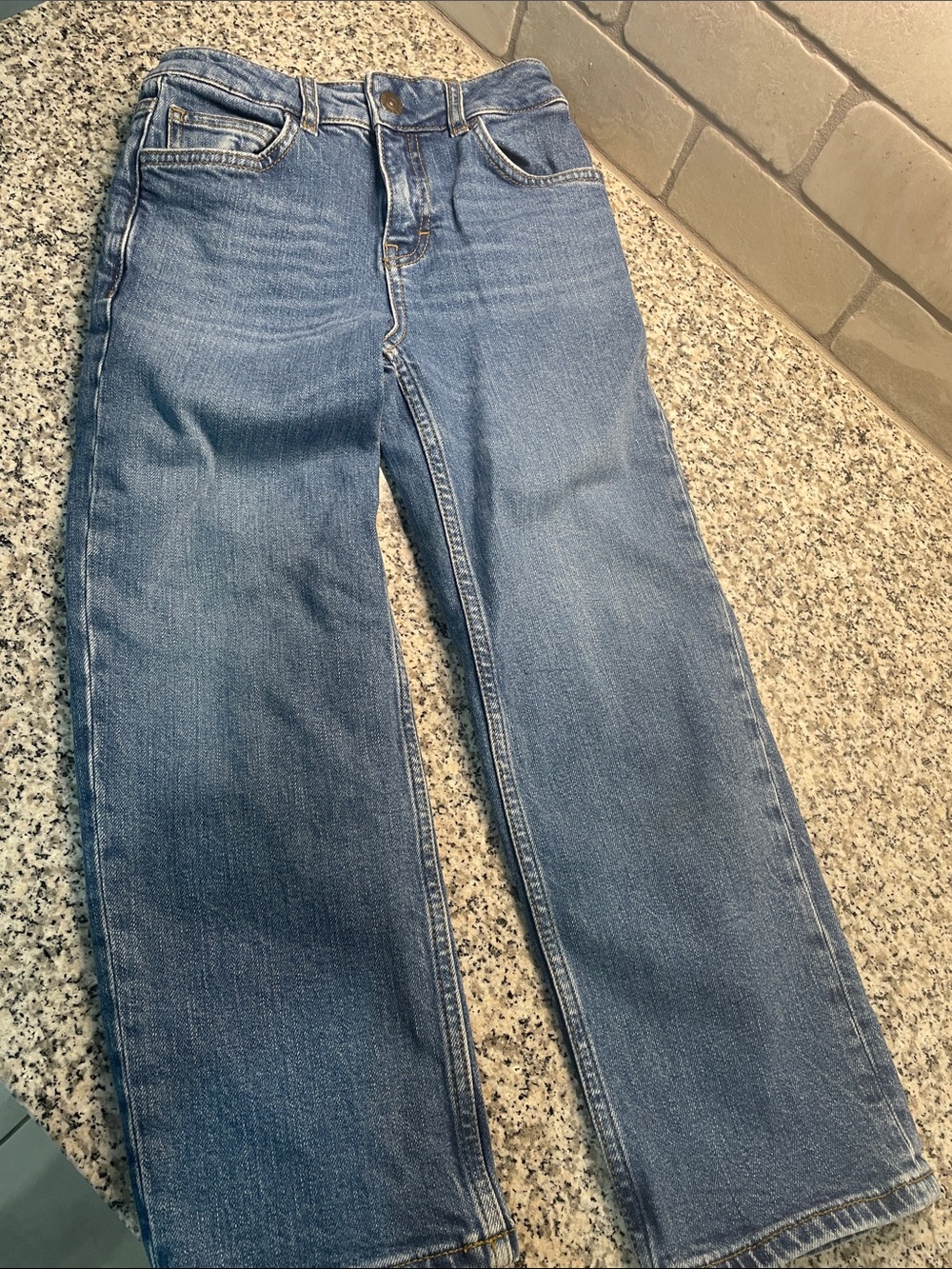 Mini Boden Kids Wide-Leg Jeans in Medium Blue